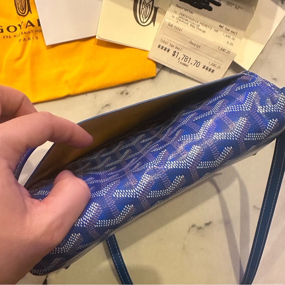 Goyard Blue Crossbody Wallet on Strap - Picture 8 of 16